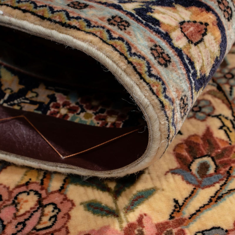 Tapis persan - Ghom - 113 x 68 cm - jaune moutarde