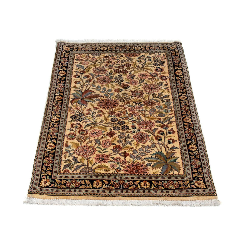 Tapis persan - Ghom - 113 x 68 cm - jaune moutarde