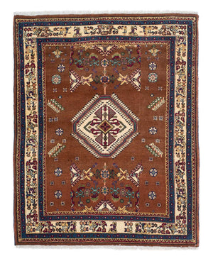 Tapis persan - Nomadic - 158 x 120 cm - marron