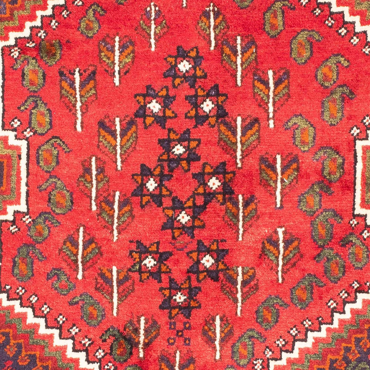 Tapis persan - Nomadic - 139 x 111 cm - rouge foncé