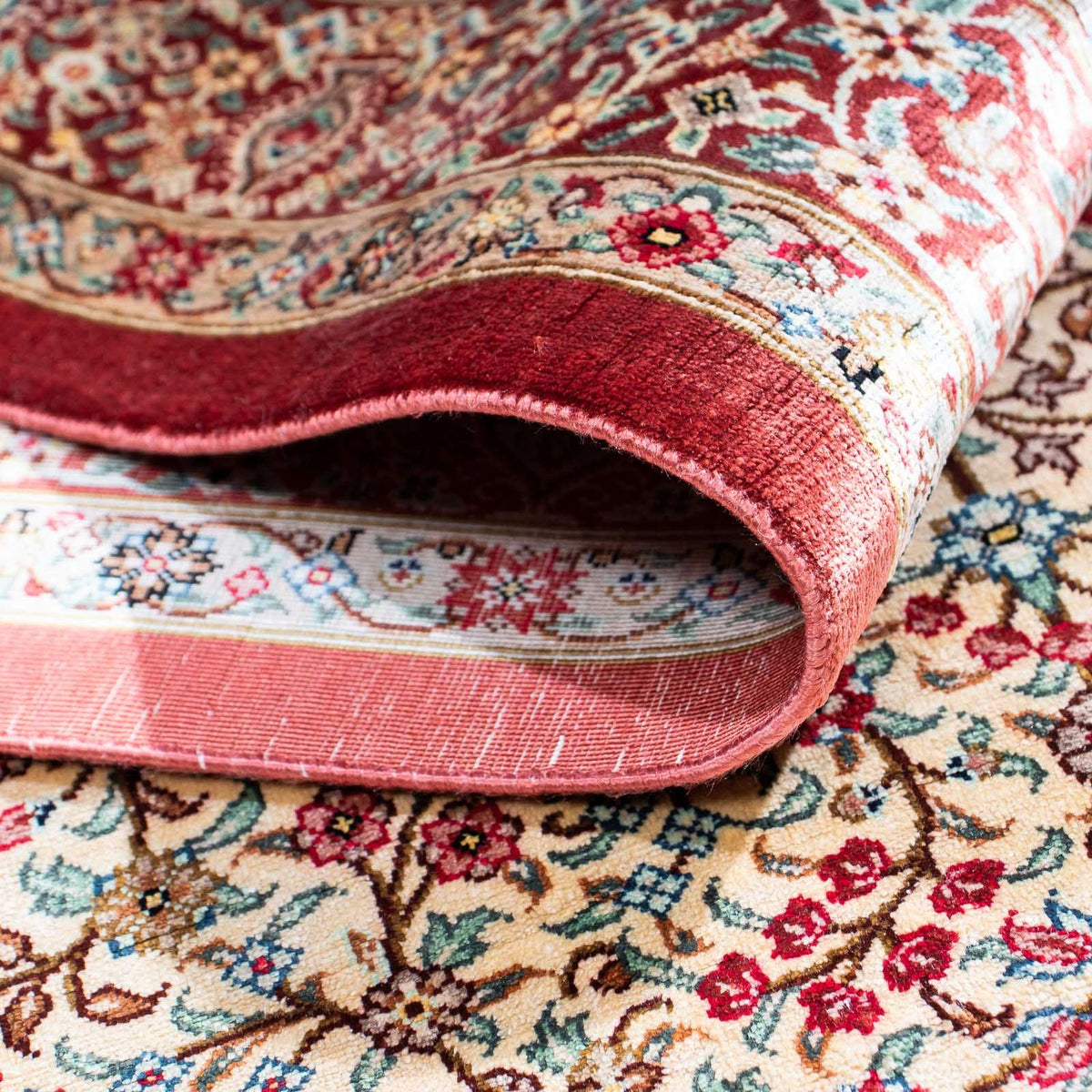 Tapis persan - Ghom - 122 x 79 cm - beige