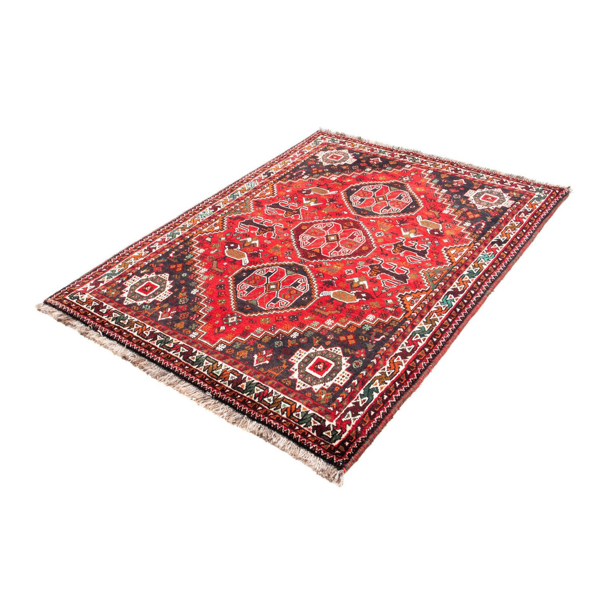 Tapis persan - Nomadic - 154 x 104 cm - rouge foncé
