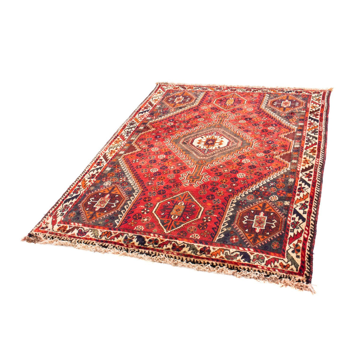 Tapis persan - Nomadic - 159 x 120 cm - rouge foncé