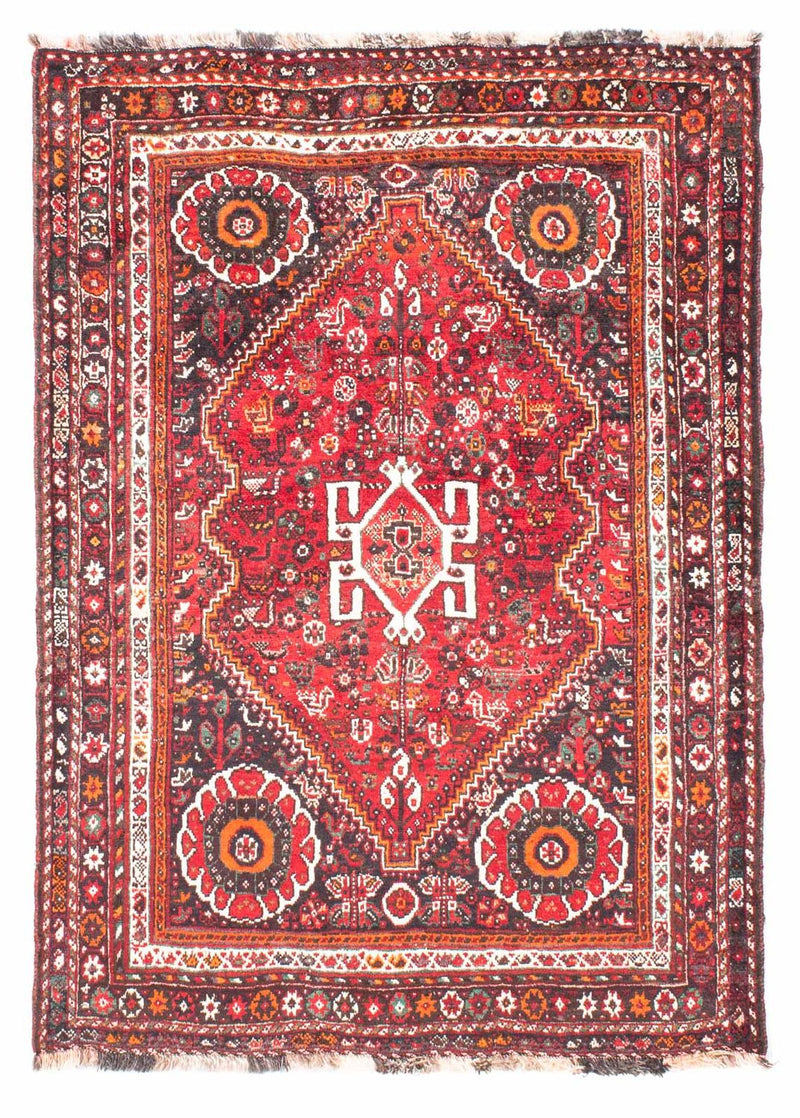 Tapis persan - Nomadic - 149 x 111 cm - rouge foncé
