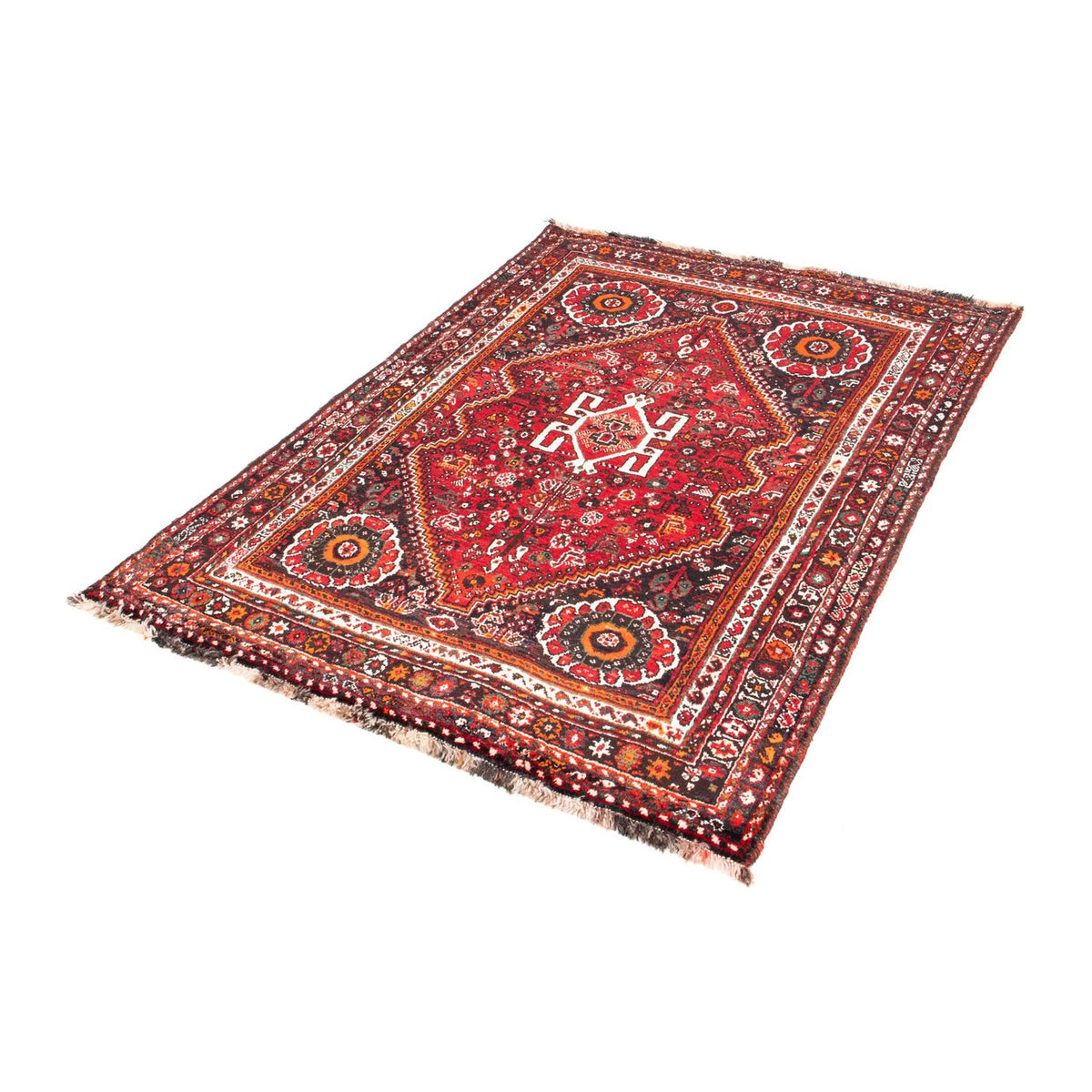 Tapis persan - Nomadic - 149 x 111 cm - rouge foncé