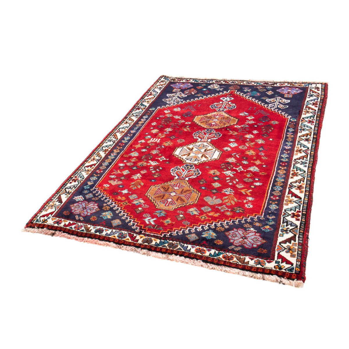 Tapis persan - Nomadic - 157 x 119 cm - rouge foncé
