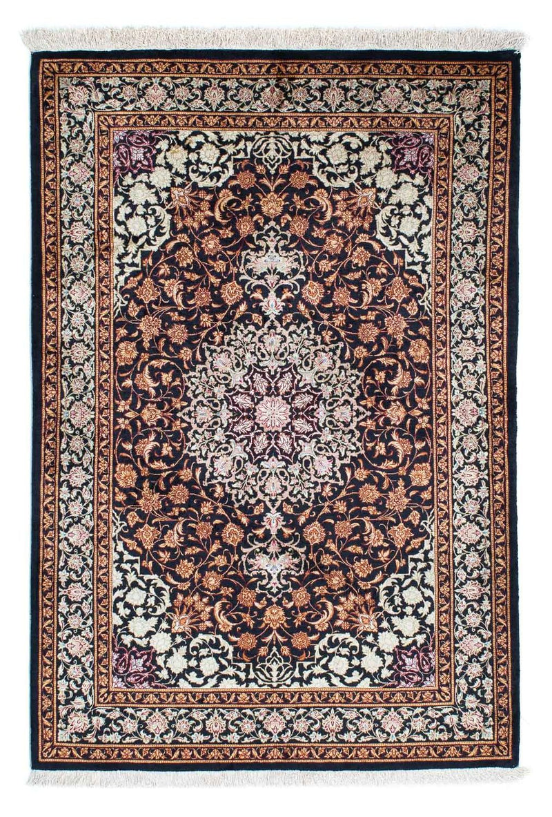 Tapis persan - Ghom - 149 x 100 cm - bleu foncé