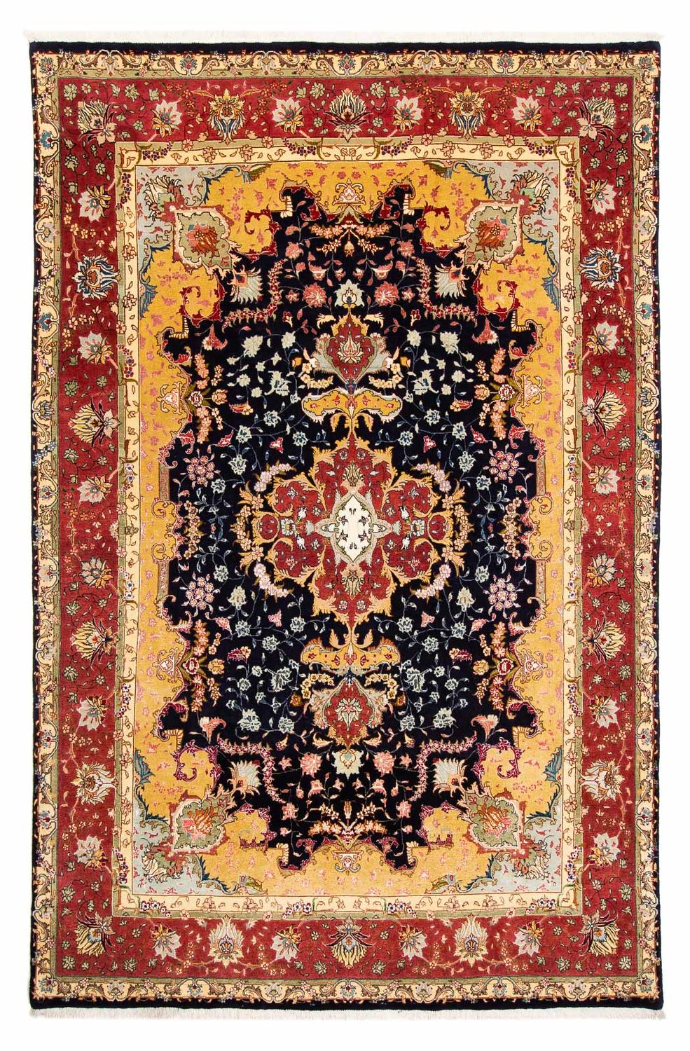 Tapis persan - Tabriz - Royal - 288 x 190 cm - bleu foncé