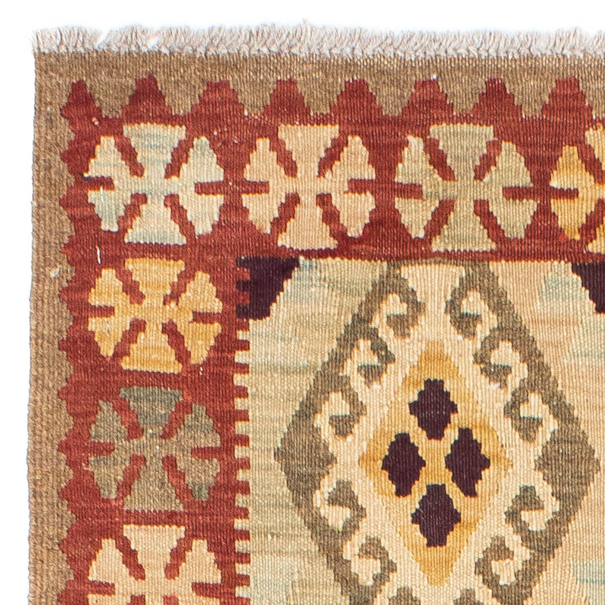 Tapis de couloir Tapis Kelim - Oriental - 199 x 79 cm - beige