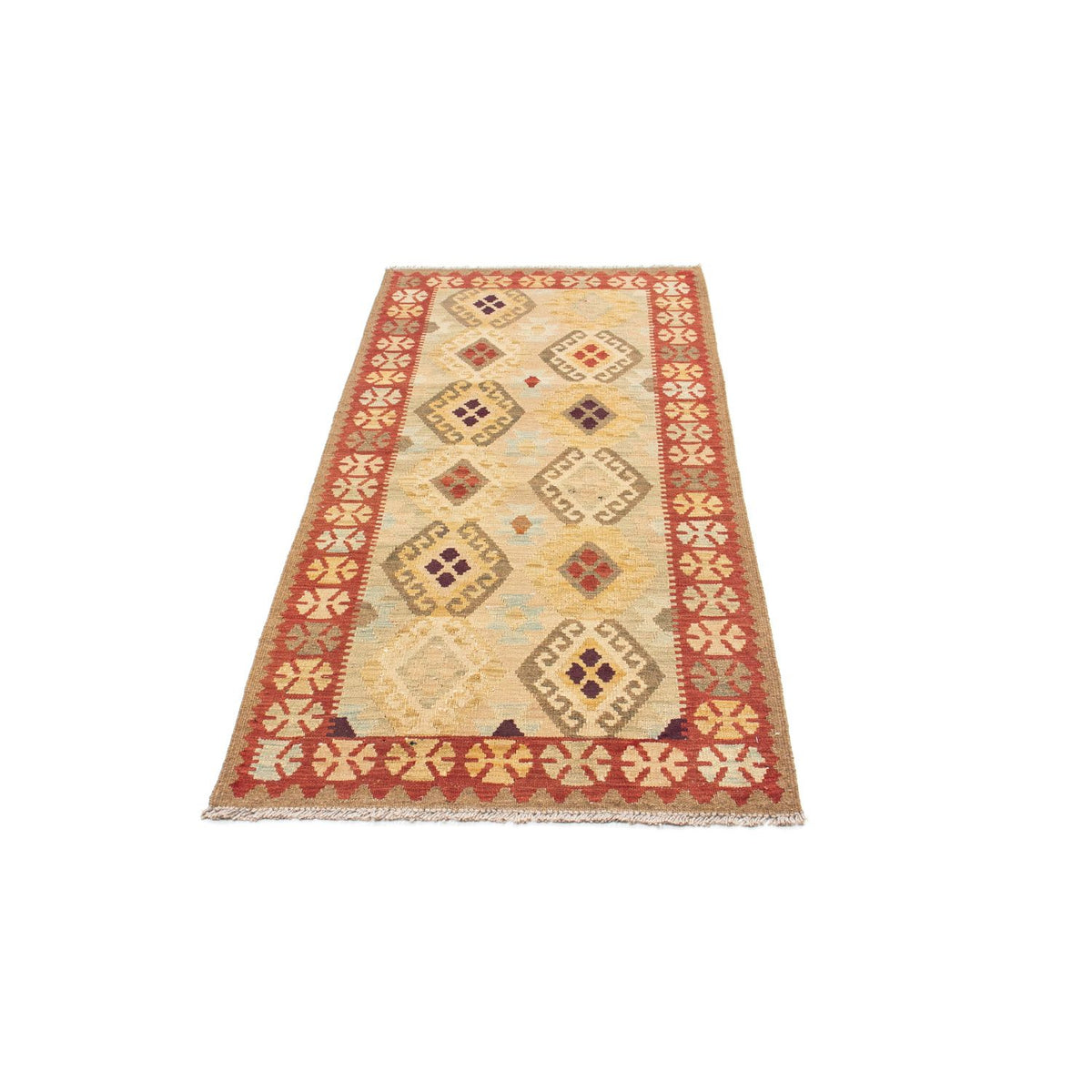 Tapis de couloir Tapis Kelim - Oriental - 199 x 79 cm - beige