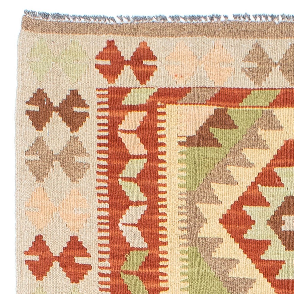 Tapis de couloir Tapis Kelim - Oriental - 196 x 86 cm - beige