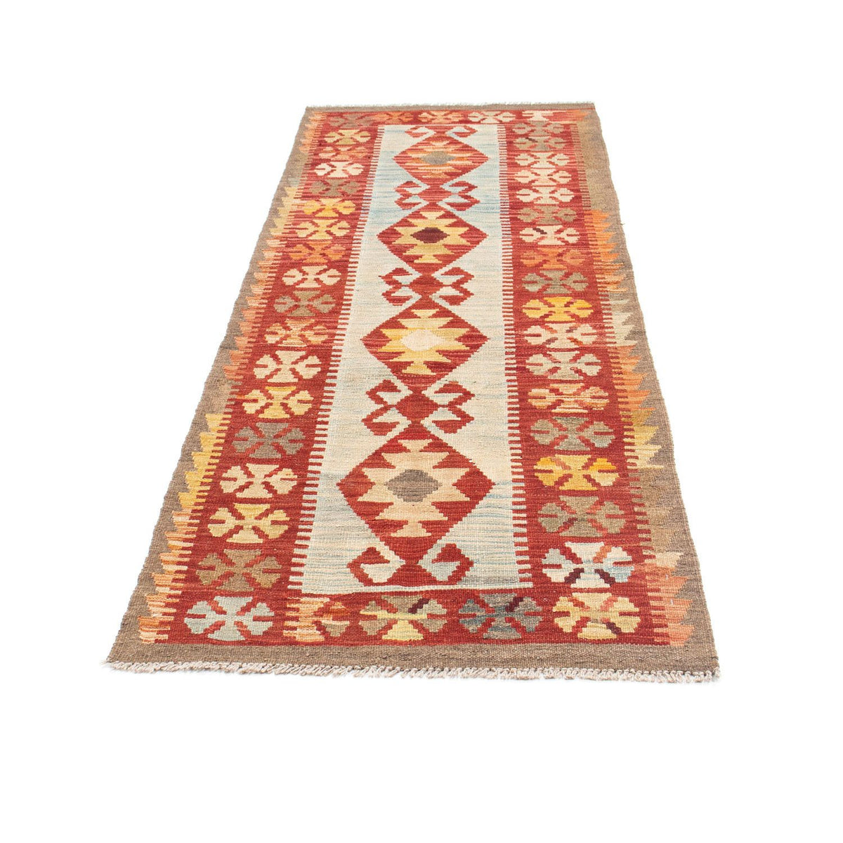 Tapis de couloir Tapis Kelim - Oriental - 206 x 77 cm - beige