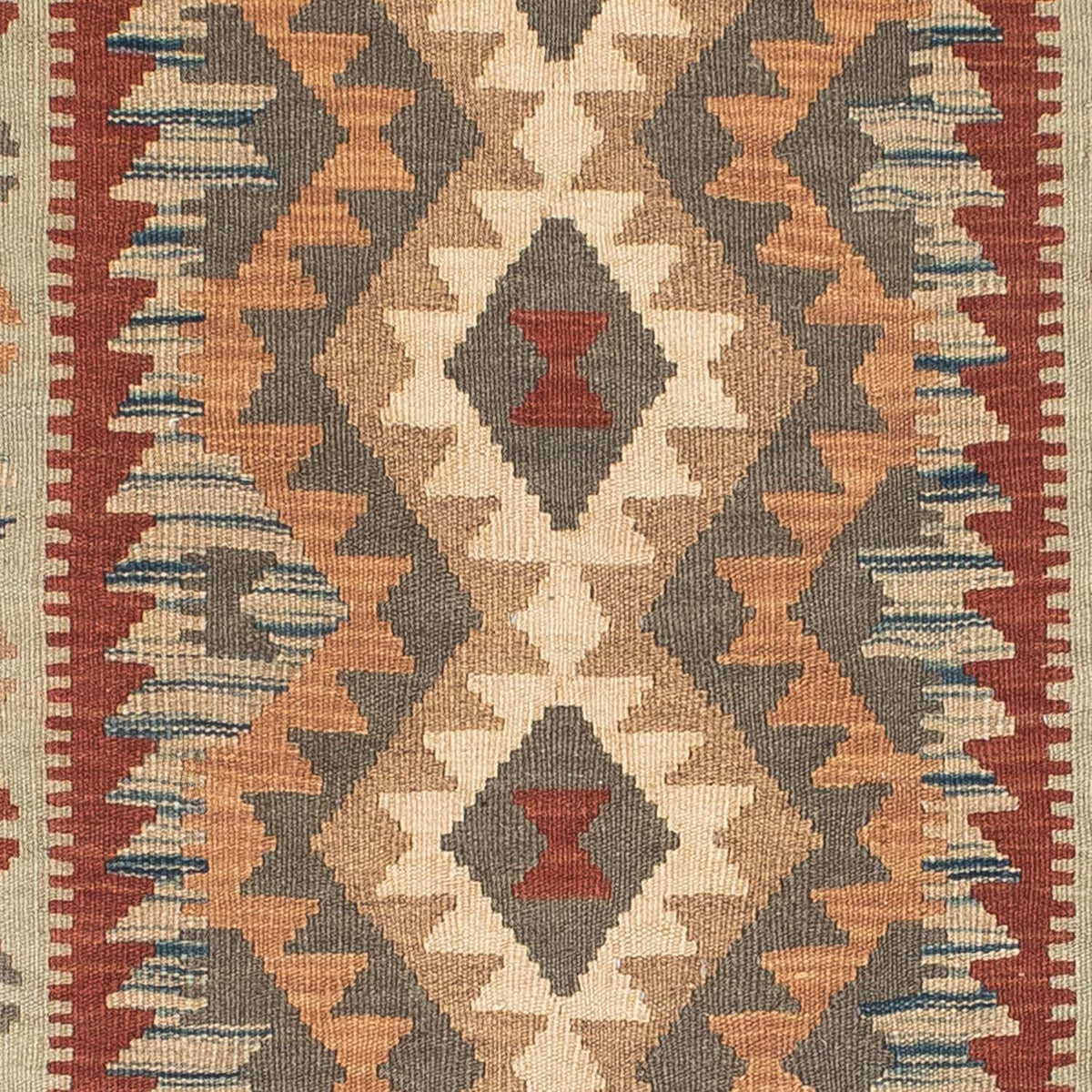 Tapis de couloir Tapis Kelim - Oriental - 198 x 80 cm - marron clair