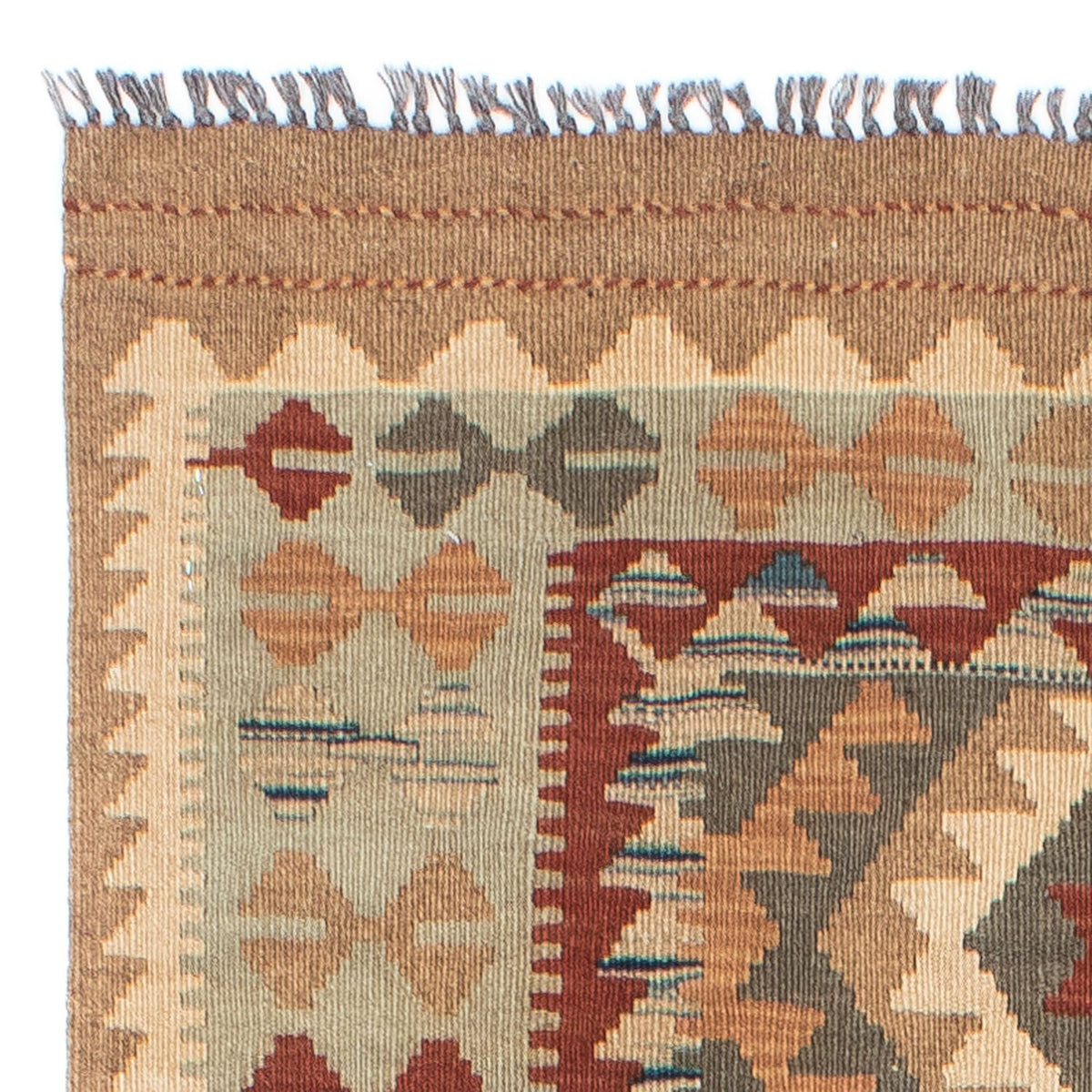 Tapis de couloir Tapis Kelim - Oriental - 198 x 80 cm - marron clair