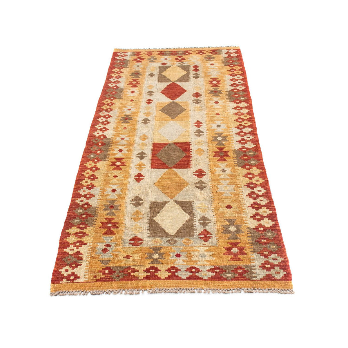 Tapis de couloir Tapis Kelim - Oriental - 196 x 72 cm - beige