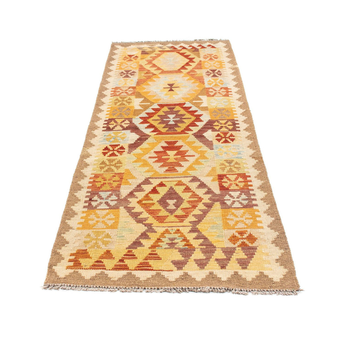 Tapis de couloir Tapis Kelim - Oriental - 202 x 75 cm - beige