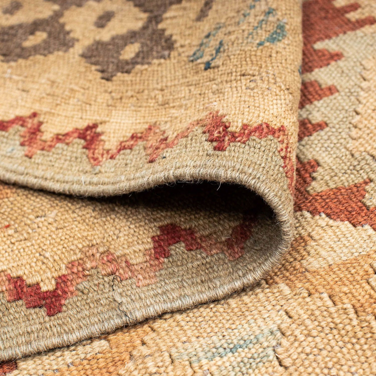 Tapis de couloir Tapis Kelim - Oriental - 201 x 84 cm - beige