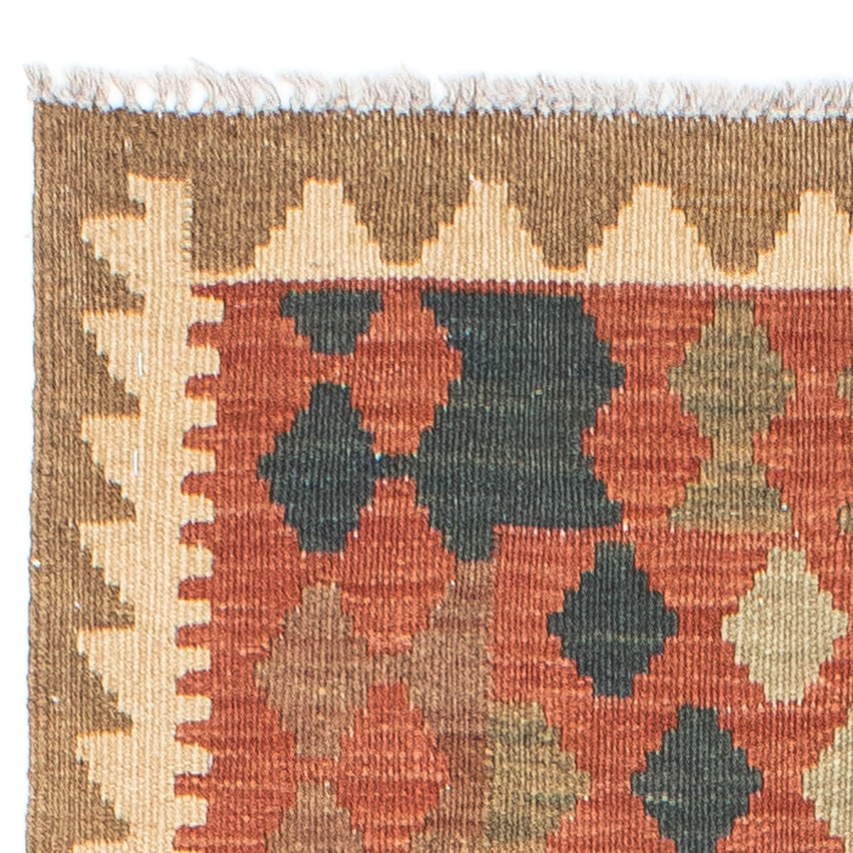 Tapis de couloir Tapis Kelim - Oriental - 198 x 74 cm - rouge clair