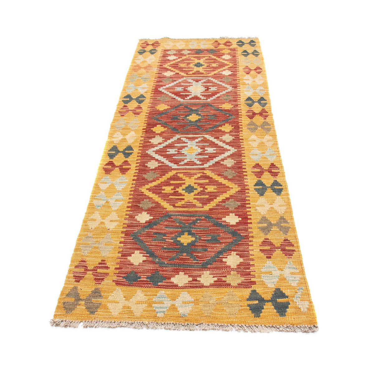 Tapis de couloir Tapis Kelim - Oriental - 202 x 72 cm - multicolore