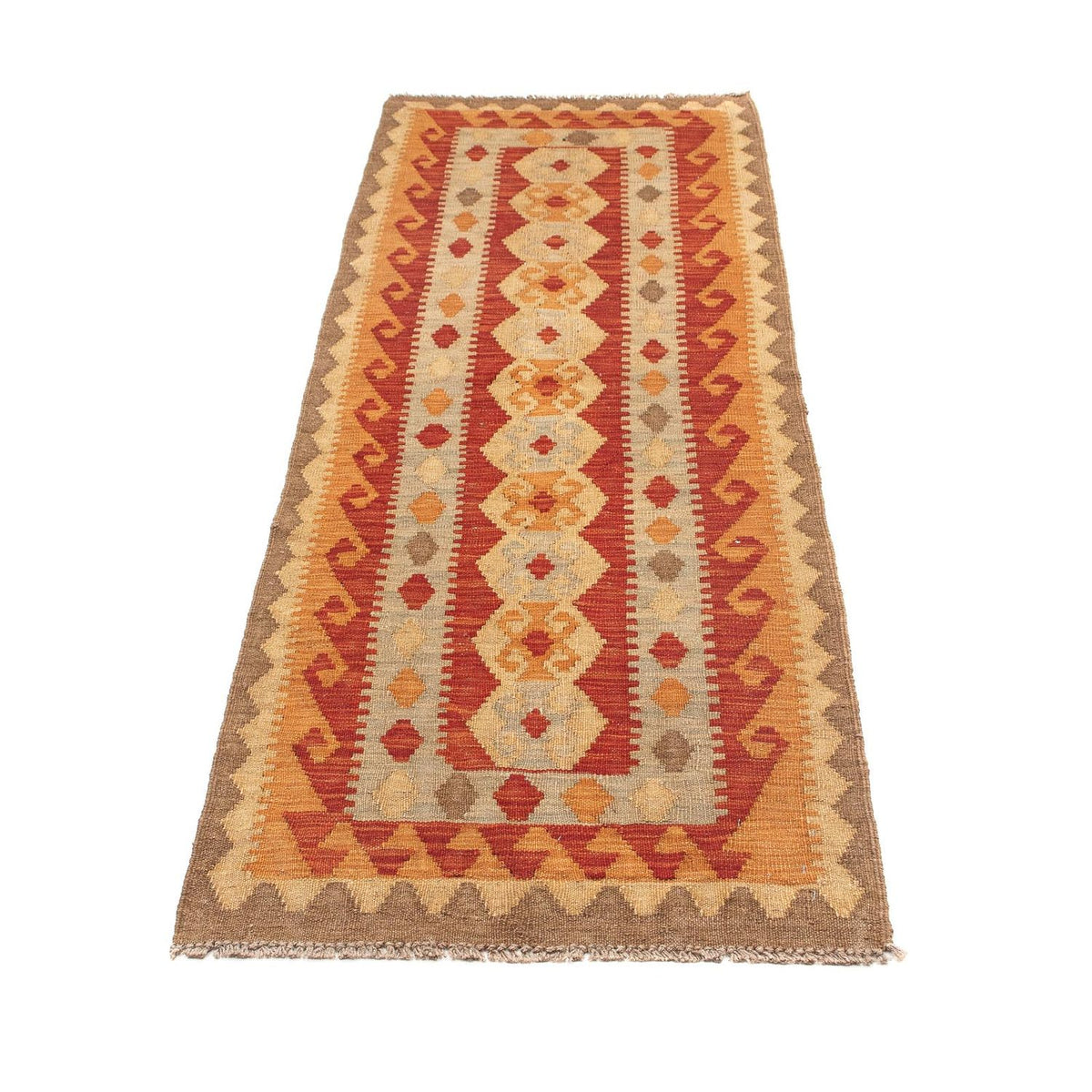 Tapis de couloir Tapis Kelim - Splash - 196 x 63 cm - multicolore