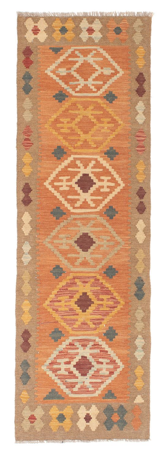 Tapis de couloir Tapis Kelim - Splash - 200 x 62 cm - marron