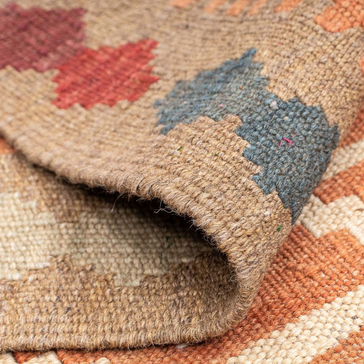 Tapis de couloir Tapis Kelim - Splash - 200 x 62 cm - marron