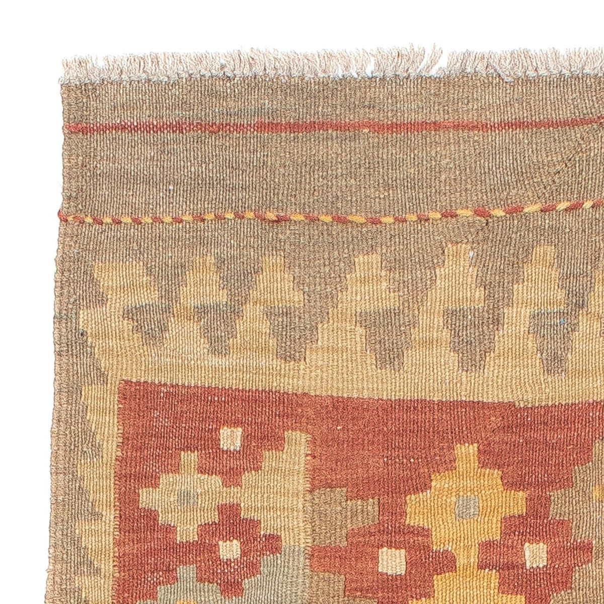 Tapis de couloir Tapis Kelim - Splash - 193 x 64 cm - rouille