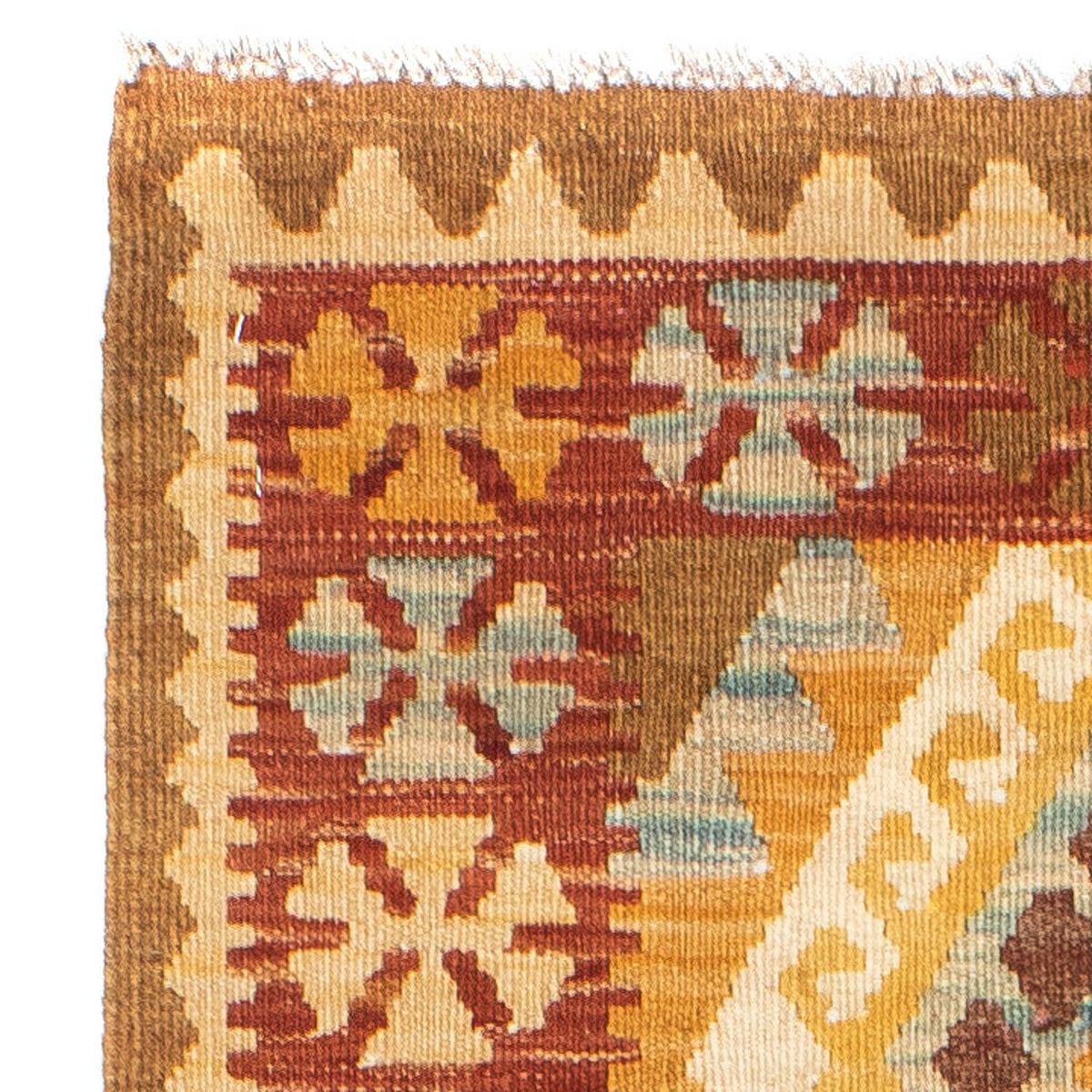 Tapis de couloir Tapis Kelim - Oriental - 206 x 67 cm - marron clair