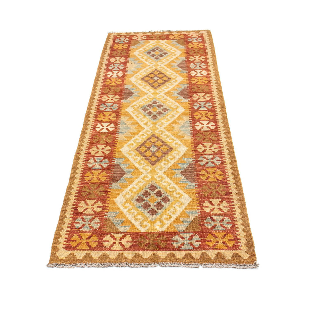 Tapis de couloir Tapis Kelim - Oriental - 206 x 67 cm - marron clair