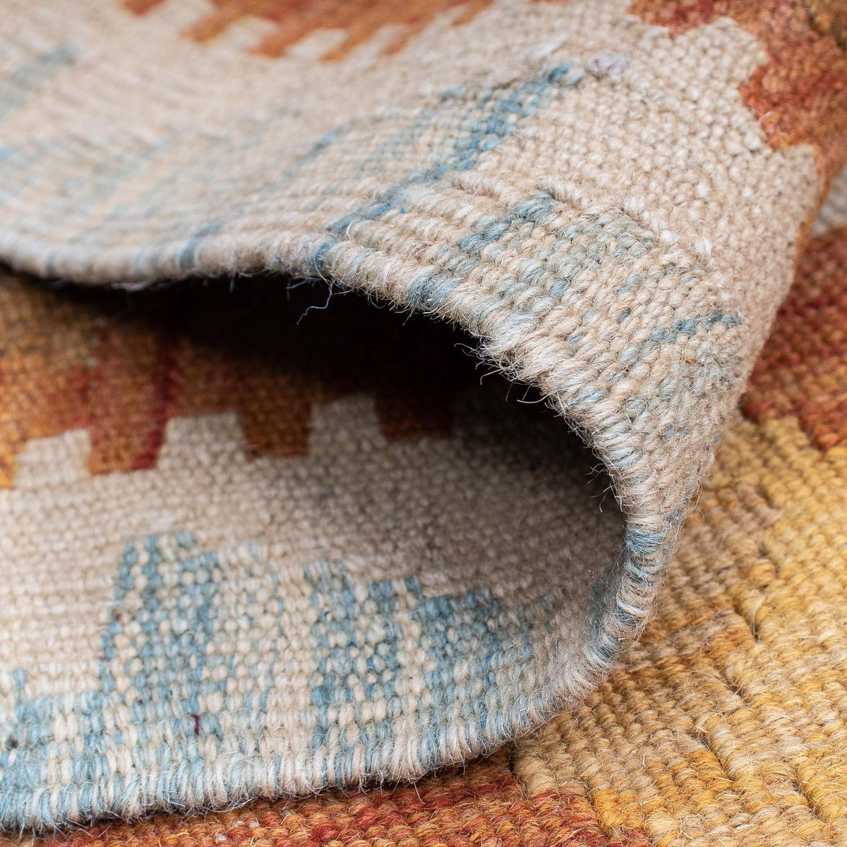 Tapis de couloir Tapis Kelim - Splash - 202 x 62 cm - rouille