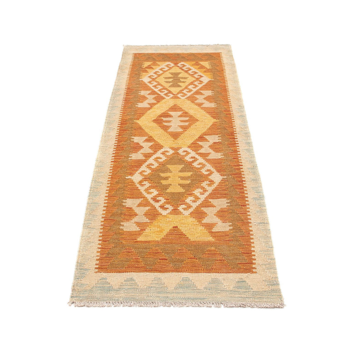Tapis de couloir Tapis Kelim - Splash - 202 x 62 cm - rouille