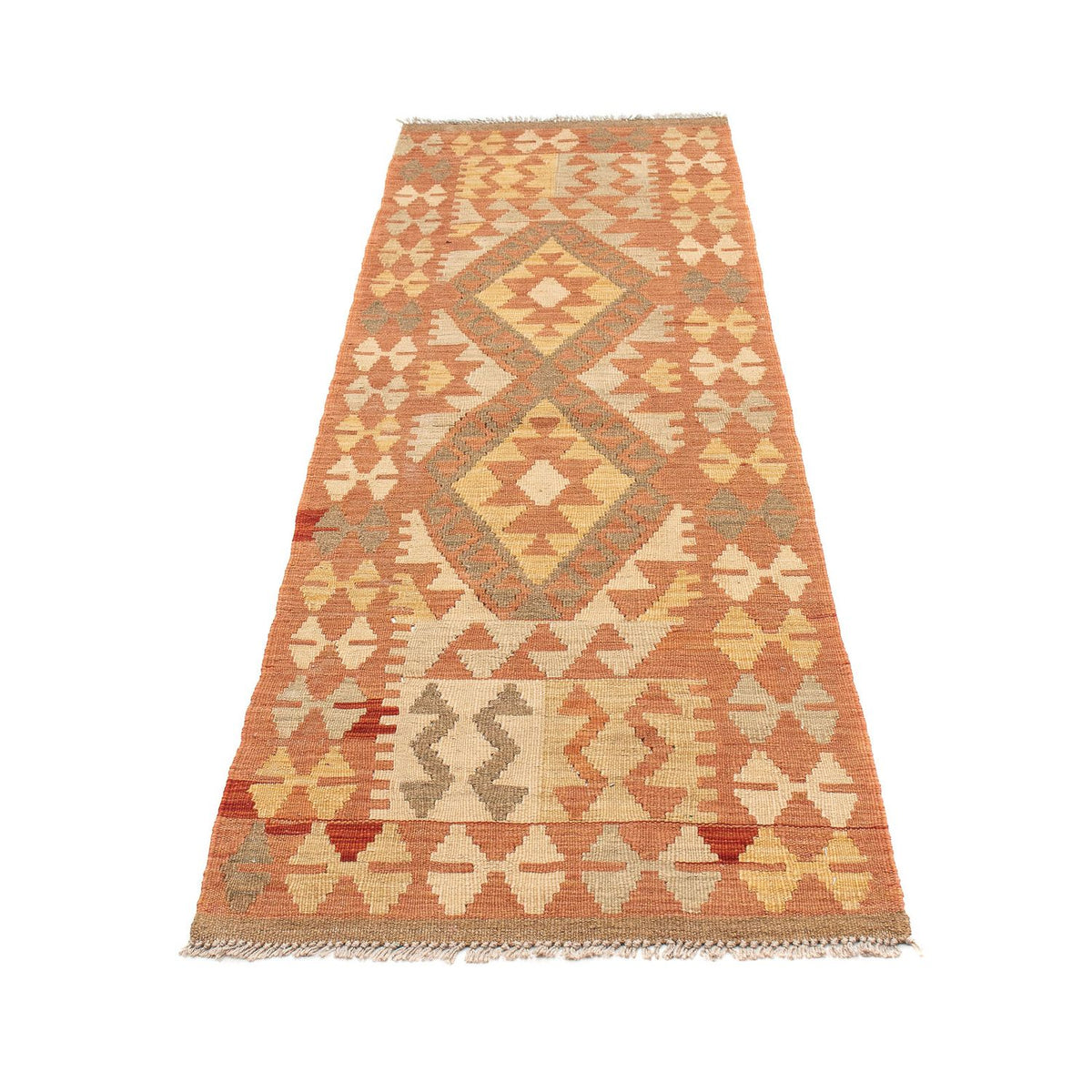 Tapis de couloir Tapis Kelim - Splash - 207 x 65 cm - rouge clair