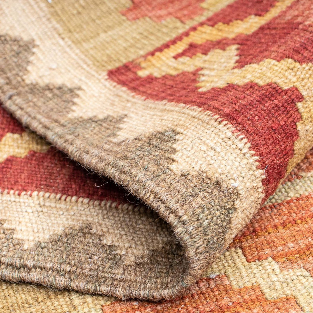 Tapis de couloir Tapis Kelim - Splash - 198 x 68 cm - rouille