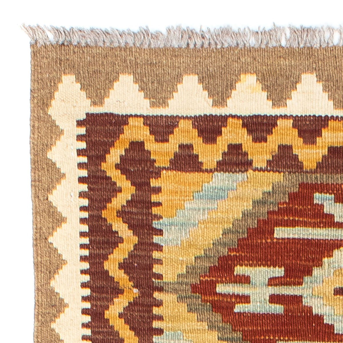 Tapis de couloir Tapis Kelim - Oriental - 210 x 72 cm - marron clair