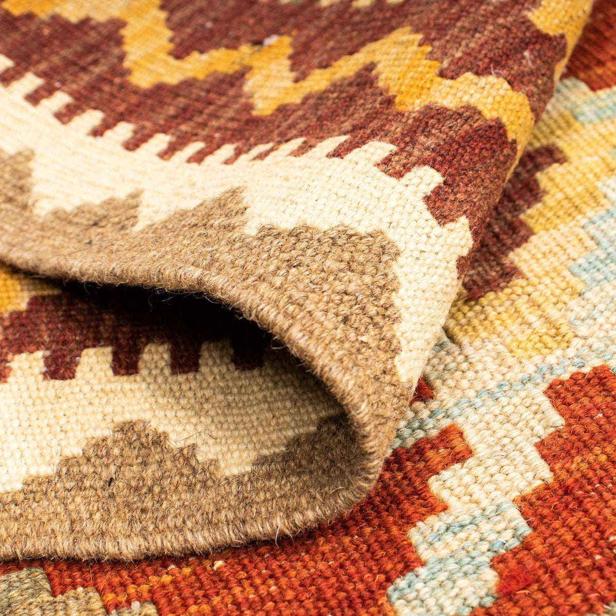 Tapis de couloir Tapis Kelim - Oriental - 210 x 72 cm - marron clair