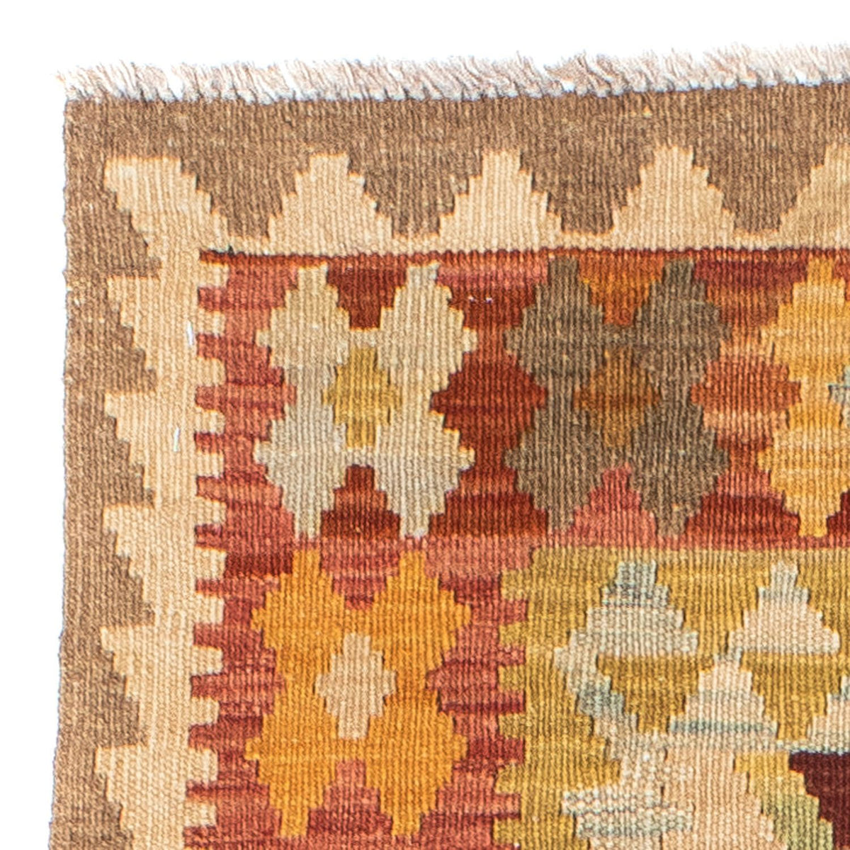 Tapis de couloir Tapis Kelim - Oriental - 195 x 74 cm - beige