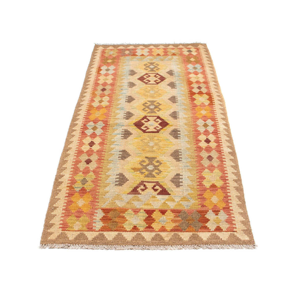Tapis de couloir Tapis Kelim - Oriental - 195 x 74 cm - beige