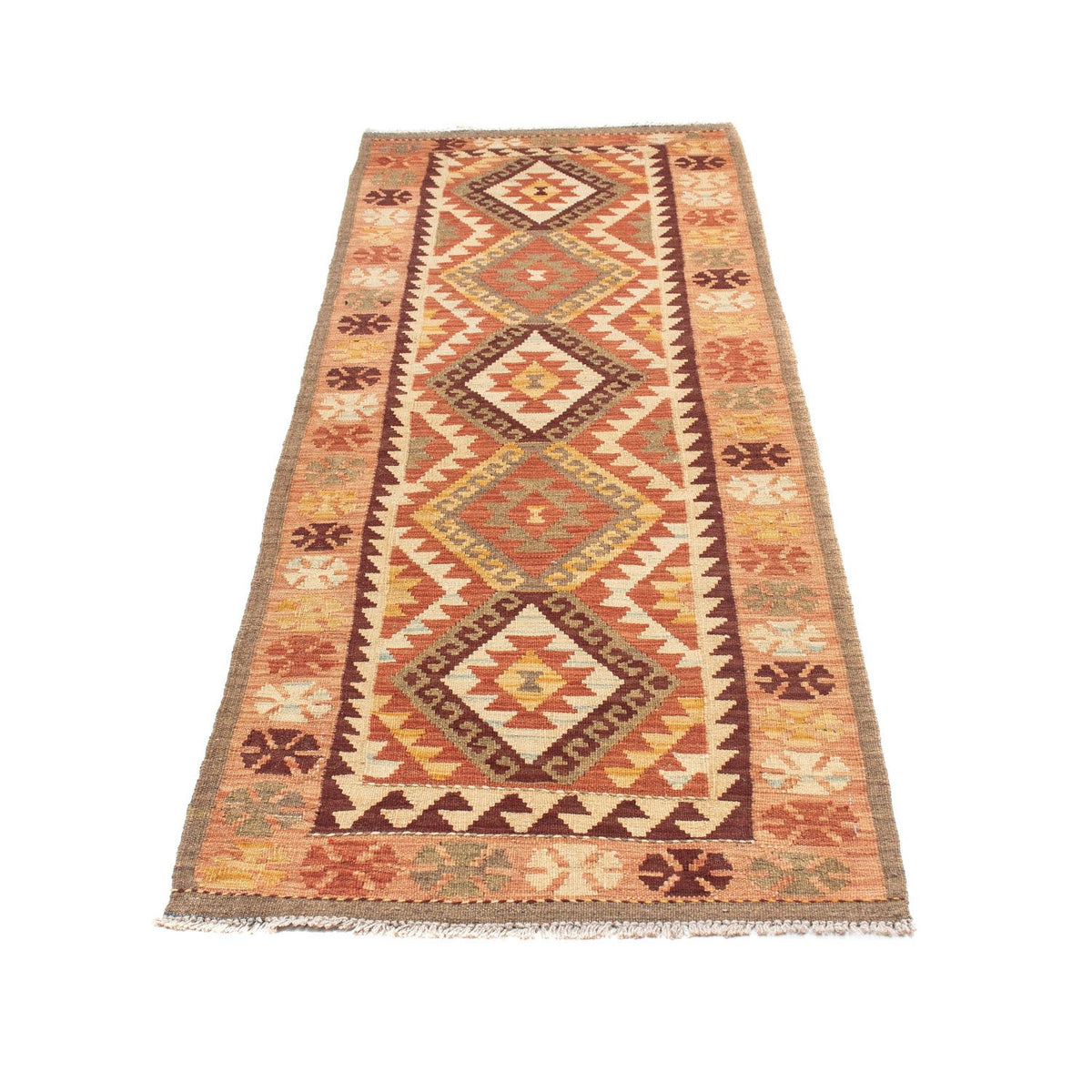 Tapis de couloir Tapis Kelim - Oriental - 204 x 71 cm - beige