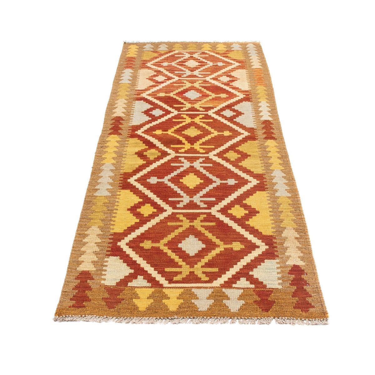 Tapis de couloir Tapis Kelim - Oriental - 206 x 73 cm - rouille