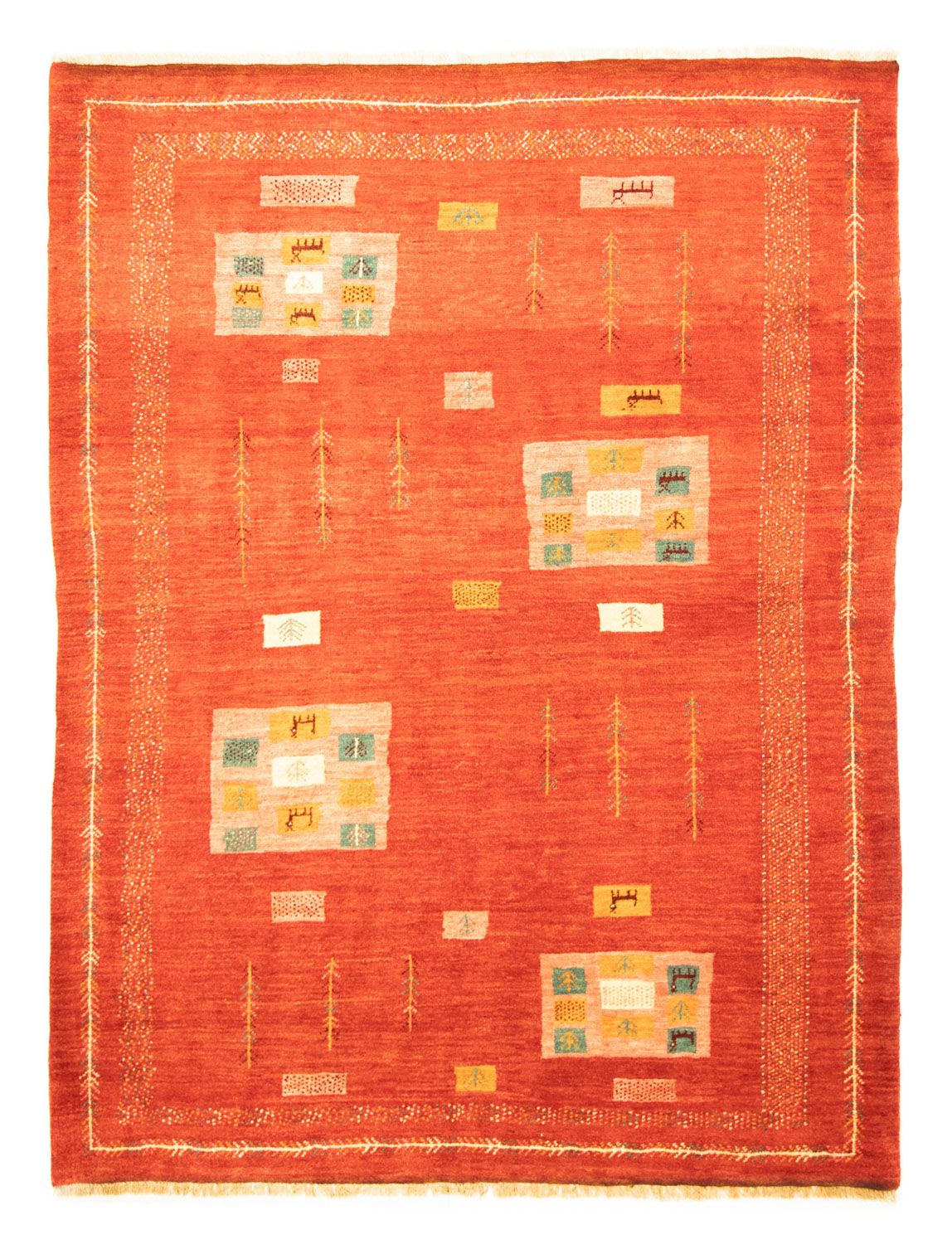 Tapis Gabbeh - Persan - 230 x 180 cm - rouge