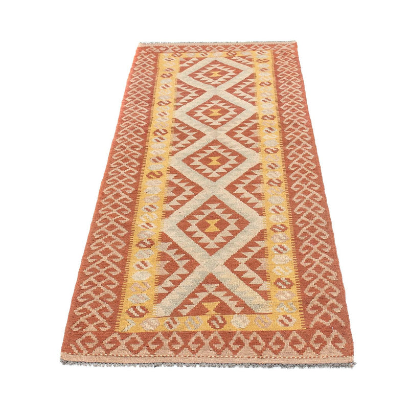 Tapis de couloir Tapis Kelim - Splash - 203 x 69 cm - rouille