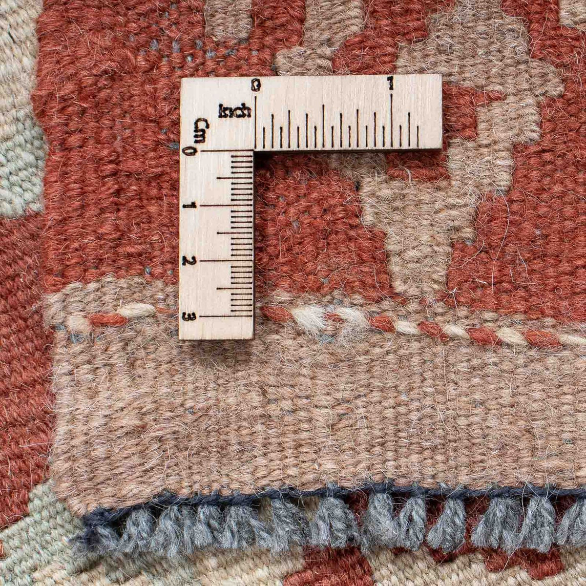 Tapis de couloir Tapis Kelim - Splash - 203 x 69 cm - rouille