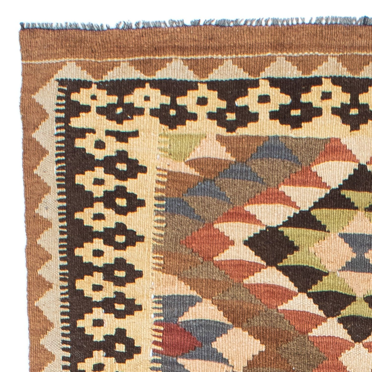 Tapis de couloir Tapis Kelim - Oriental - 207 x 85 cm - marron clair