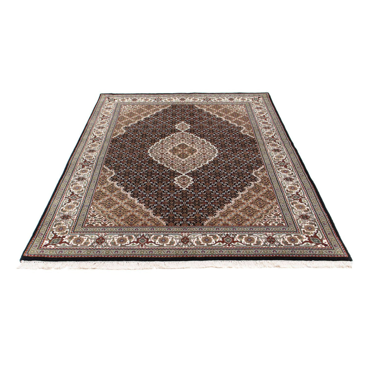 Tapis persan - Tabriz - 202 x 138 cm - bleu foncé