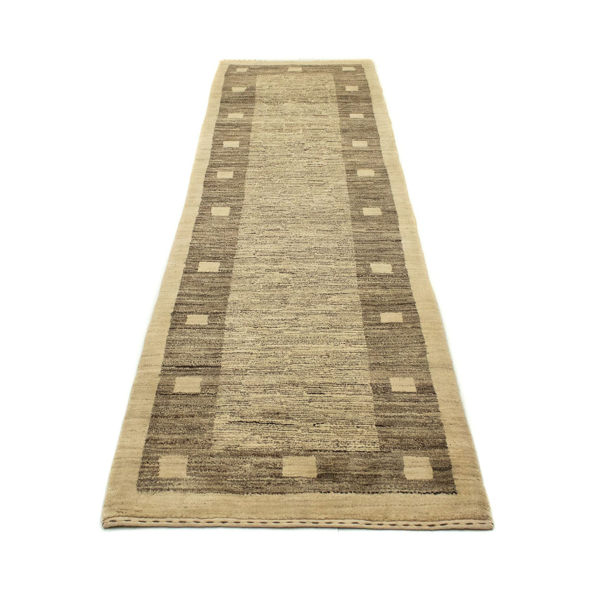 Tapis de couloir Tapis Gabbeh - Indus - 300 x 74 cm - gris