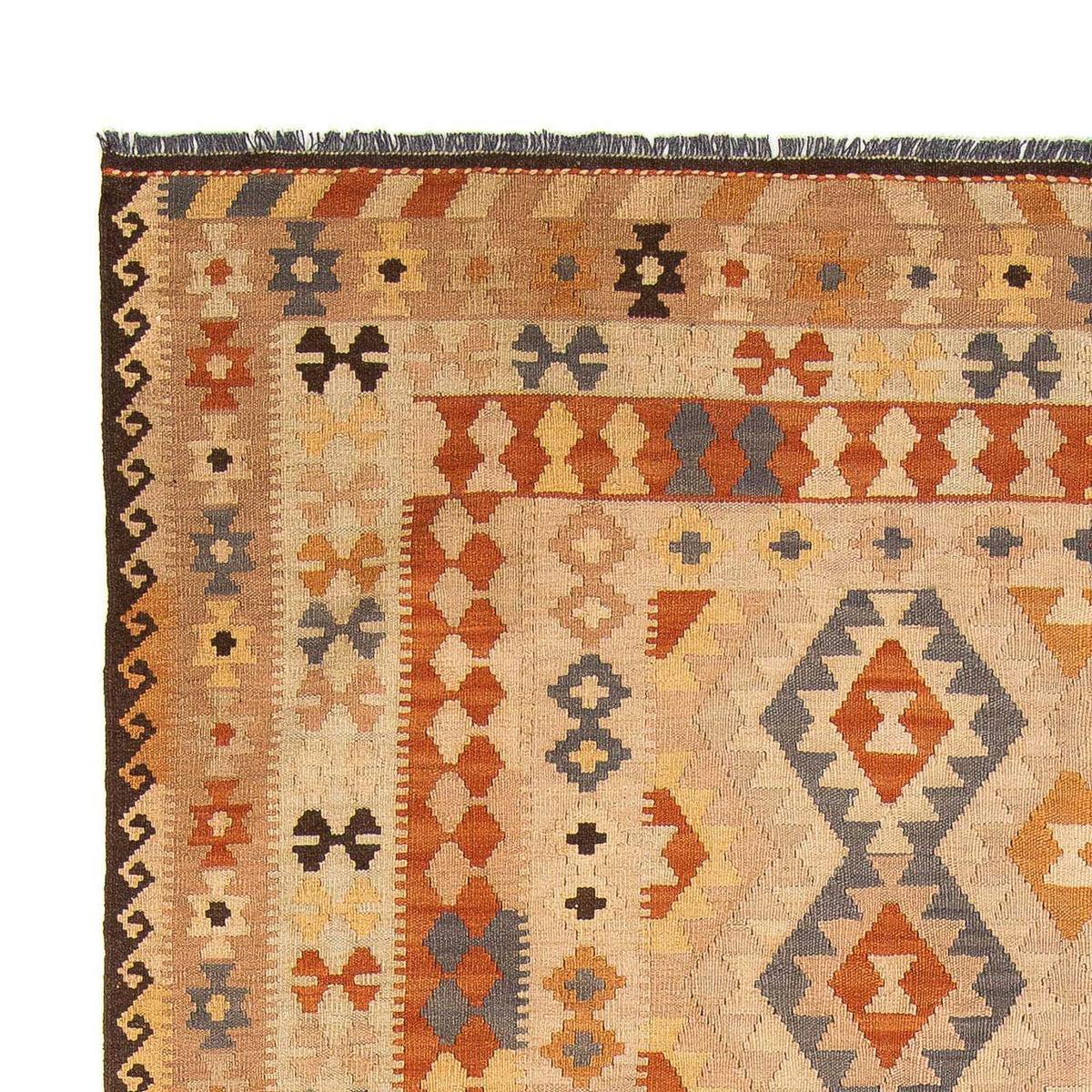 Tapis Kelim - Splash - 293 x 200 cm - marron clair