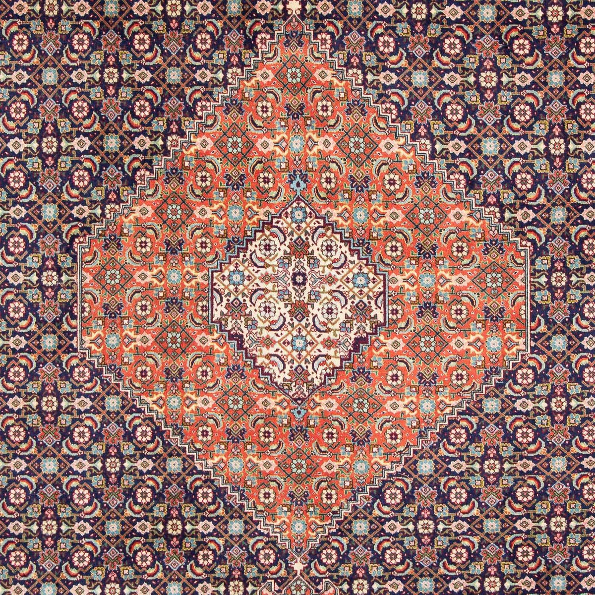 Tapis persan - Tabriz - 309 x 209 cm - bleu foncé