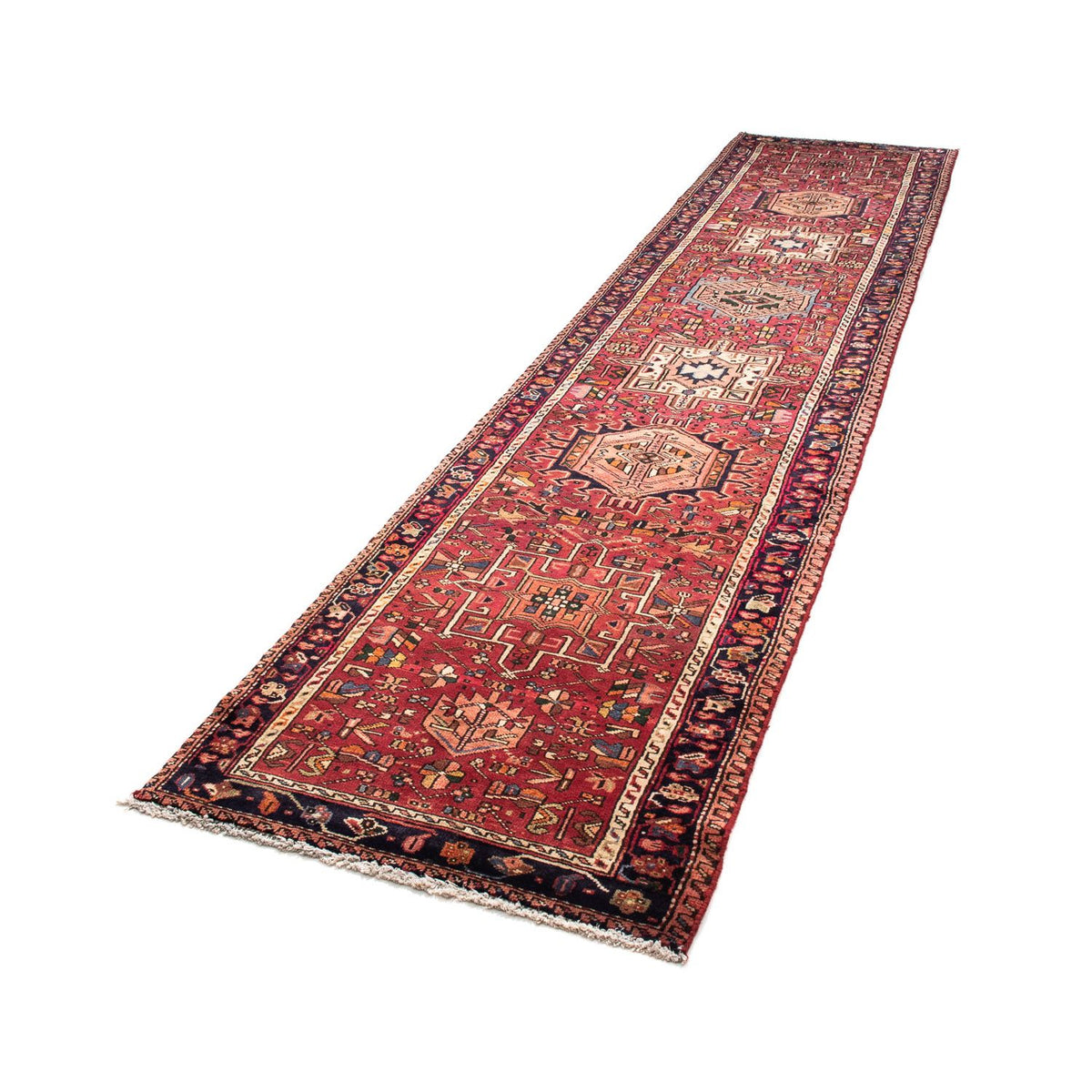Tapis de couloir Tapis persan - Nomadic - 386 x 83 cm - rouge