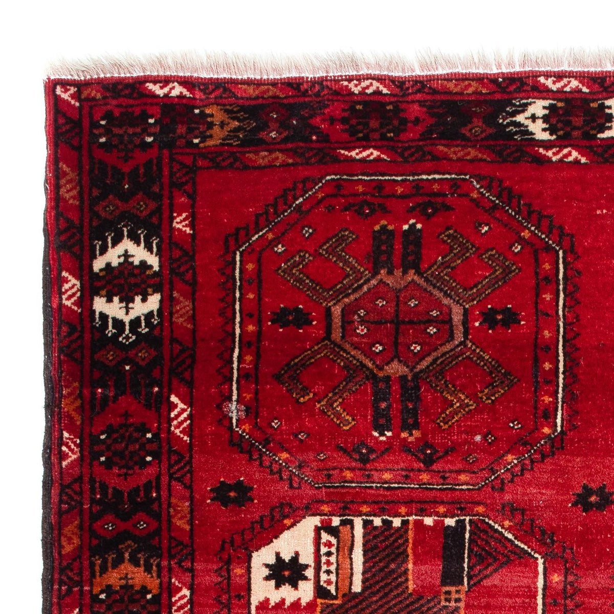 Tapis Belutsch - 190 x 106 cm - rouge foncé