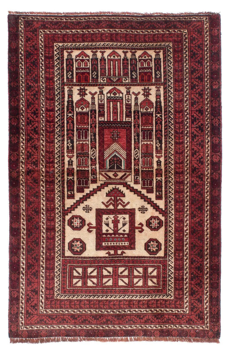 Tapis Belutsch - 138 x 89 cm - rouge foncé